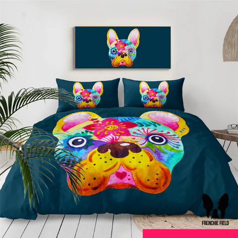 Psychedelic Frenchie Duvet & Pillowcase Set