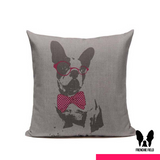 Vintage Frenchie Linen Pillowcase