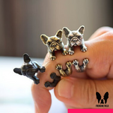 Hang-in-There Frenchie Wraparound Ring